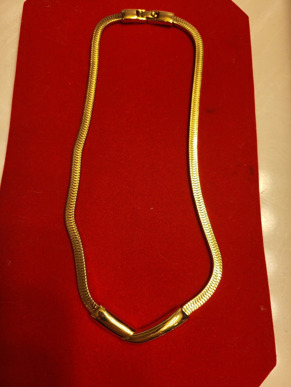 Monet Gold-Tone V-Shaped Herringbone Necklace - Women Jewelry